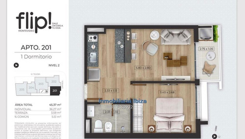 Imagen 3 de 15 de Cordón Sur Proyecto 1 Dormitorio Desde U$d 124.500
