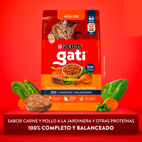 Alimento Para Gato Adulto Gati + Piedras Sanitarias - Combo