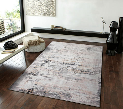 Alfombra Tapete Para Sala Moderna Gris Claro 2.0x3.0 Mts