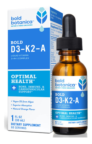 Bold Botanica D3-k2-a, Complejo Vitaminico Liquido, Vitamina