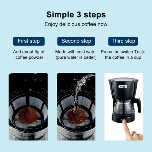 Cafetera Goteo Profesional Percoladora 6 Tazas 0.6l 550w