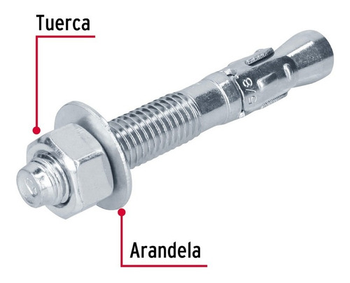 Caja 25pz Taquetes Arpon De 5/8 X 4-1/2 Fiero C/tuerca 46652