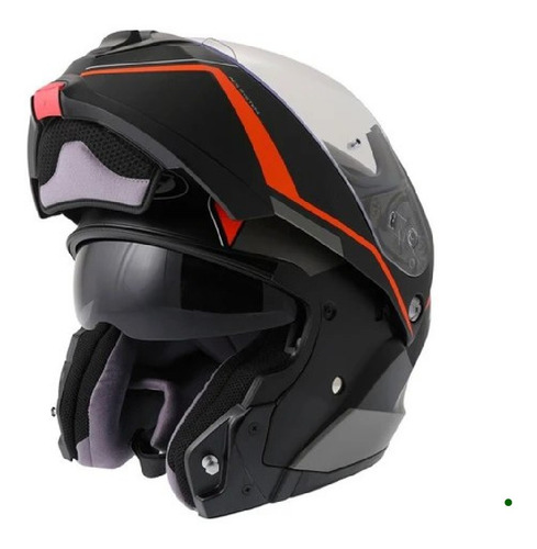 Imagen 2 de 3 de Casco Hjc Is Max Ii Modular Talla L Negro Naranja Doble Moto