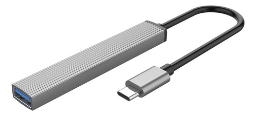 Hub De Aluminio Usb 2.0+3.0 Tipo C De 4 Puertos - Gris