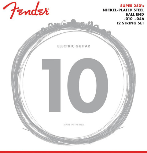 Fender Cuerdas Guitarra Eléctrica 010-046 Nickel