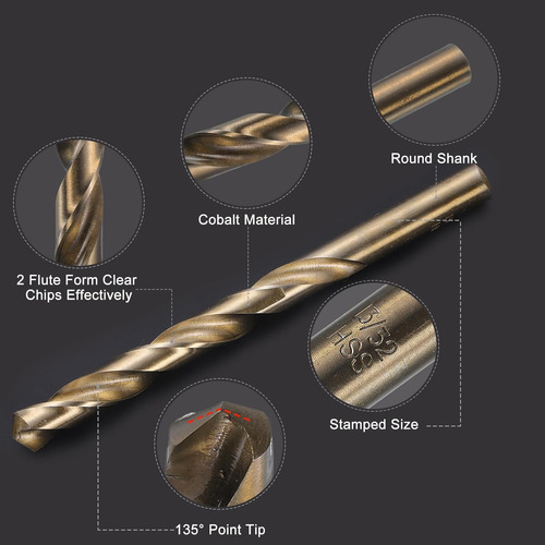 Brocas Helicoidales M35 13/32 De Cobalto Para Alta Velocida