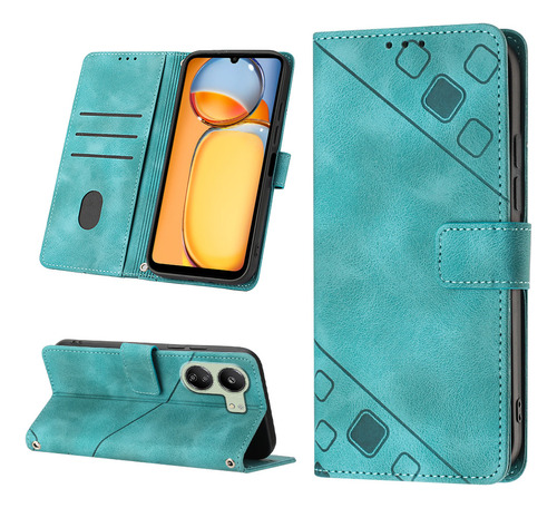 Funda Tipo Cartera En Relieve Para Xiaomi Redmi 13c 4g