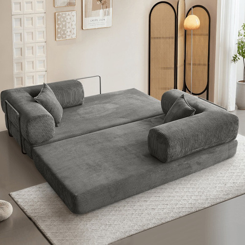 Sillon Teddy Sofa Cama En Caja 180x100x70cm 35kg/m3 Alta Den Gris Oscuro
