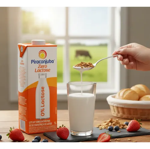 caito1091一本 Leite UHT Semidesnatado Zero Lactose Piracanjuba Caixa com Tampa