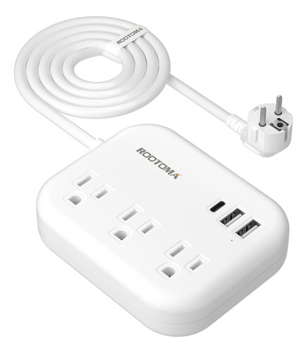 Adaptador De Enchufe De Viaje Europeo Con Usb C, Convertidor