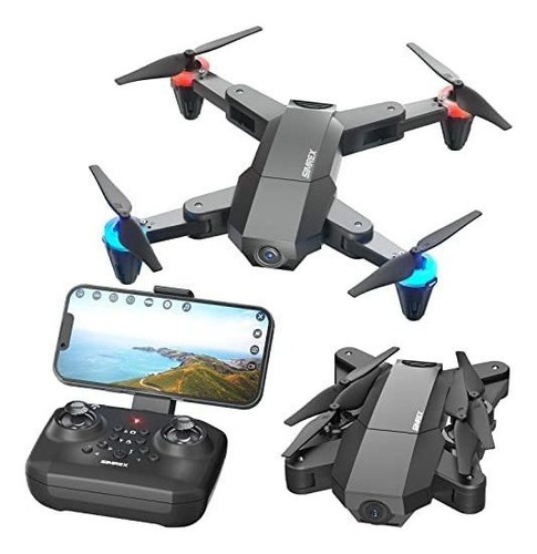 Drone Simrex X500 Mini Cámara Hd De 720p Fpv Plegables Wifi Color Negro