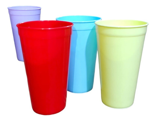 25 Vasos Clásico Reutilizable Plástico Colores Plastic-art