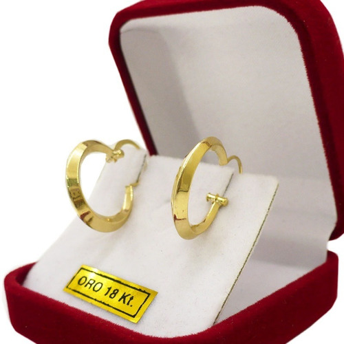 Aros Oro 18k Criollos Argolla Mujer 1.3 Grs 13 Mm Nena Mamá