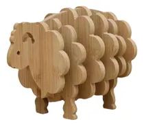 Comprar Posavasos De Madera Con Diseño De Oveja, Juego De Posavasos