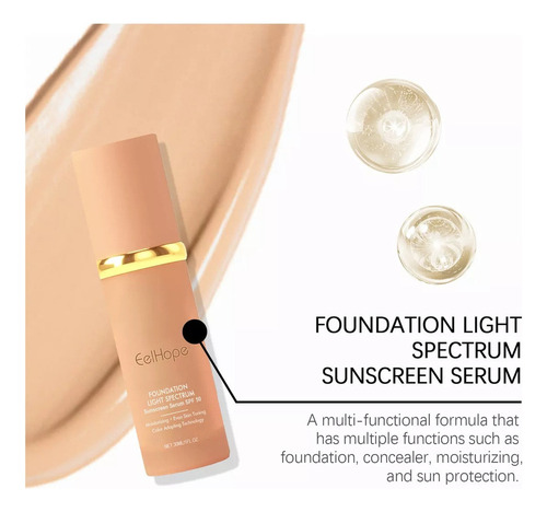 Foundation 4 En 1, Corrector De Color De Espectro Medio, Spf