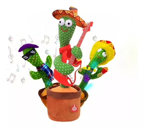 Un cactus que baila y habla toca música, repite el habla, un juguete