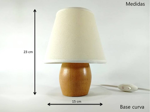 Imagen 5 de 7 de Velador Con Pantalla Estilo Moderno Escandinavo Base Madera