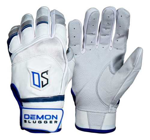 Guanteletas Beisbol Demon Slugger Classic Blanco Azul Adulto Talla Extra Grande