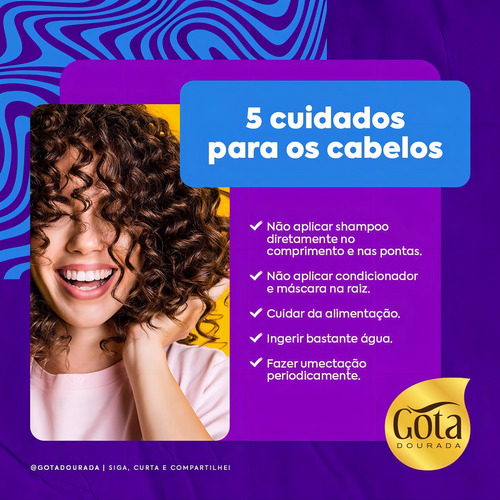 Kit Shampoo Oleo De Coco E Ricino Gota Dourada 300 Ml