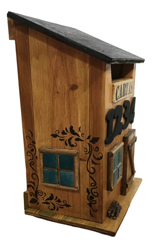Buzon De Cartas En Madera Artesanales Negro