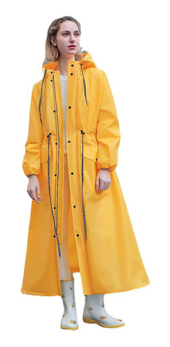 Capa Impermeable Mujer Moda Lluvia Tipo Gabardina Largo