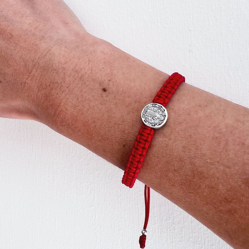 Imagen 7 de 9 de Pulsera Tejida De San Benito De Plata .925 Y Oxido Agálea
