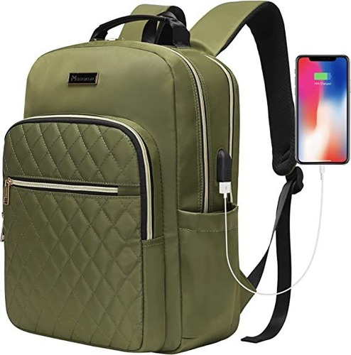 Mochila Modoker Para Laptop Con Carga Usb (verde)