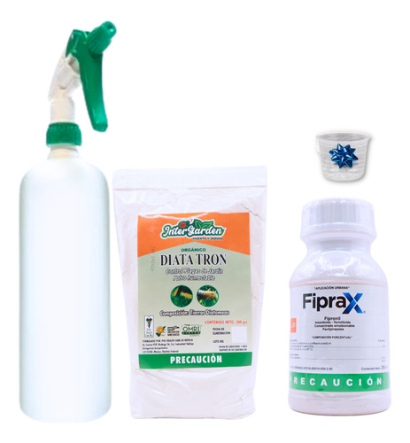 Kit Exterminador Fiprax+ Diatomeas+ Atomizador 1lt