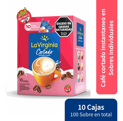 La Virginia Cafe En Saquitos Cappuccino Cortado X 10 Cajas