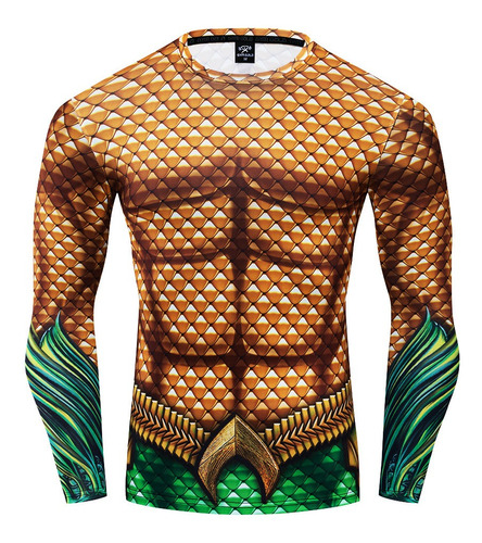 Camisa De Compresión Para Hombre Con Estampado Aquaman [u]