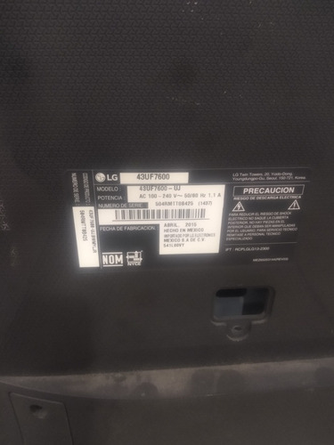 Tarjeta Fuente De Alimentación Pantalla Lg Mod.43uf7600 (Usado)