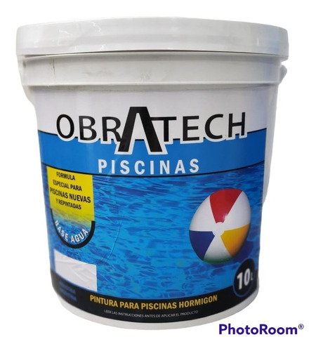 Latex Piscinas Nuevas De Hormigon 10lts Obratech Con Rodillo