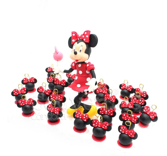 Adorno De Torta Minnie Mouse Con 25 Souvenirs Con Porta Foto | Envío gratis