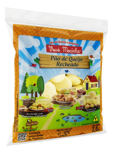 Pão de Queijo Recheio Catupiry Vovó Mocinha Pacote 2kg