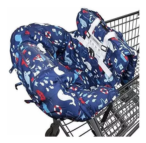 Funda para carrito de compras para bebé, 2 en 1, asiento portátil plegable  con bolsa para bebés y niños pequeños, compatible con asiento de carrito de