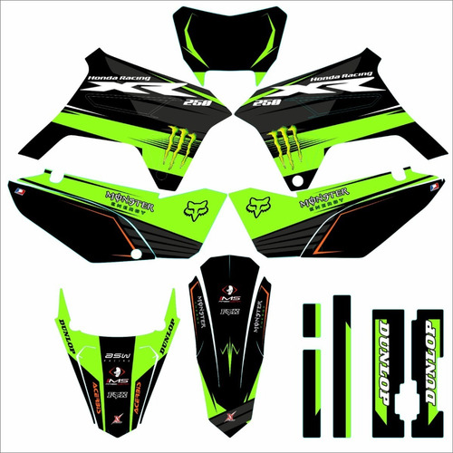 Kit Gráfico Adesivo Tornado Trilha Xr 250 - 0,20mm Verde