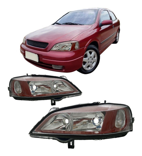 Par Farol Astra 1998 1999 2000 2001 2002 Máscara Vermelho