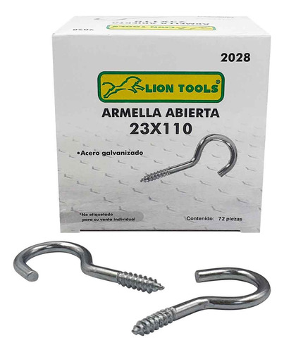 Armella Abierta Galvanizada 23x110 Caja Con 72 Pz Lion Tools