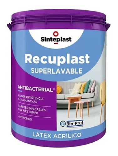 Recuplast Interior Satinado Bio Pruf 1lts Antibacterial