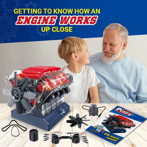 Playz - Modelo De Motor De Combustion V8 Que Funciona. Const