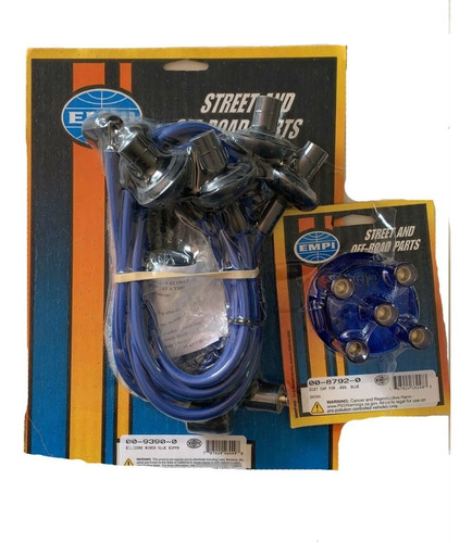 Cables Empi Con Tapa 8mm Azul Vocho 1960-2003 Distribuidor