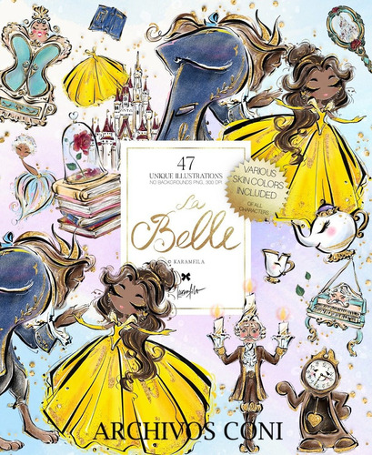 Kit Imprimible Scrap #02 - Belle Karamfila  - Pp Y Clipart