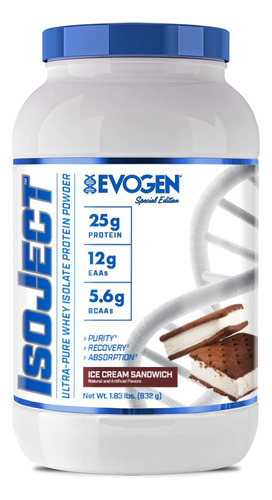 Proteina Isolate Evogen Isoject 1.77 Lbs Variedad De Sabores Sabor Ice Cream Sandwich