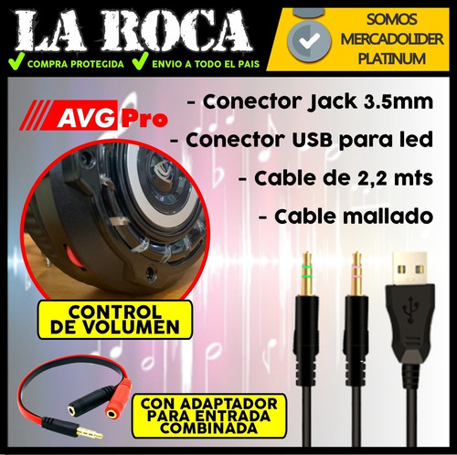 Auricular Led Rgb Gamer Microfono Gaming Xbox Ps4 Pc