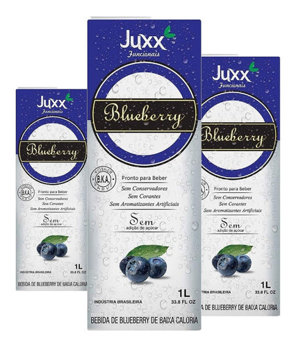 Suco Juxx Blueberry Zero 1 Litro ( 3 Unidades )