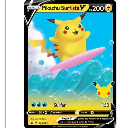 Cartinha Pikachu Pokemon Vmax, V, Gx Card Brilhante Rara