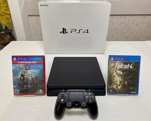 Ps4 Slim 500gb Prata Seminovo + 2 Jogos Garantia E Nota