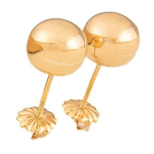 Aros Bolita #6 Pelotitas Oro 18k,zarcillos Para Mujer Y Niña