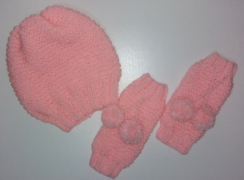 Imagem 2 de 4 de Gorro/touca, Polainas E Mantas Adulto E Infantil Em Tricô