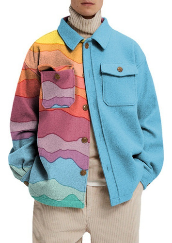 Casual Loose Fashion Color Printed Jacket